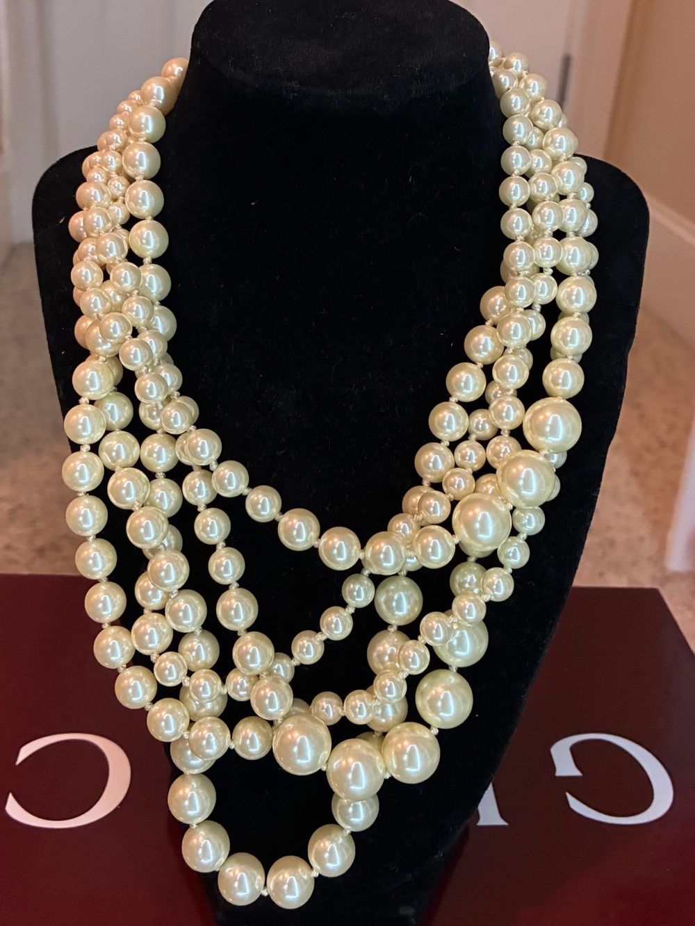 J. Crew Multi-Strand Pearl Statement Necklace in Ivory